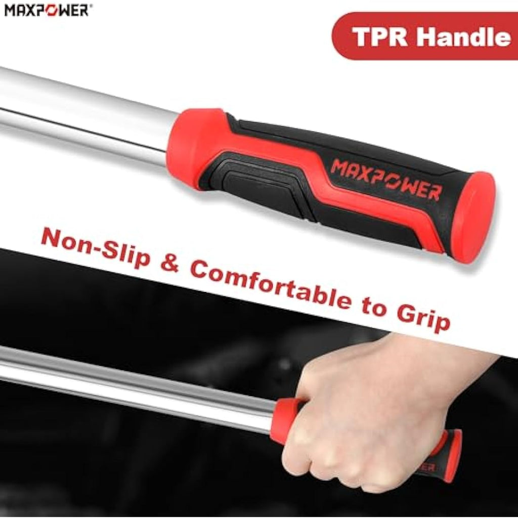 MAXPOWER 1/2-Inch Drive Telescopic Breaker Bar – Extendable Flex Handle