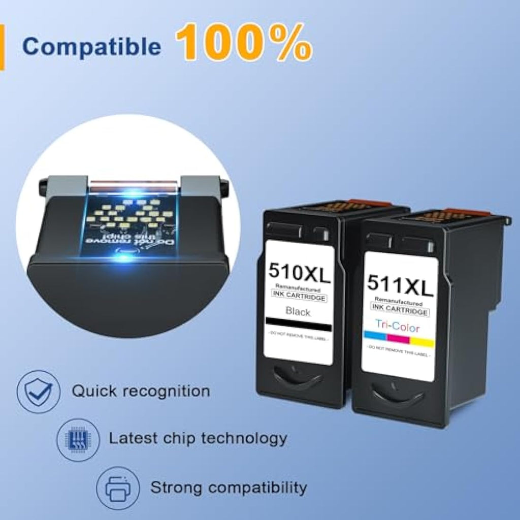 Palmtree PG-510 CL-511 Remanufactured Ink Cartridges for Canon Pixma