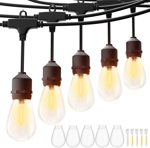 ZOTOYI 150FT S14 Outdoor String Lights | 50 Shatterproof LED Bulbs IP65