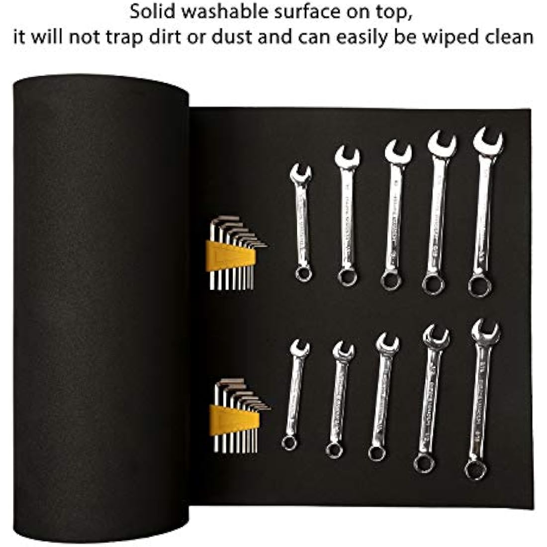 CASOMAN Non-Slip Tool Box Liner – 16" x 16' Black EVA Foam Drawer Mat
