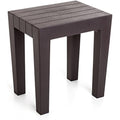 TATAY Wood Effect Stool – Brown Polypropylene Indoor/Outdoor Stool