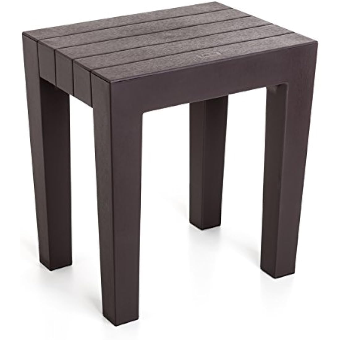 TATAY Wood Effect Stool – Brown Polypropylene Indoor/Outdoor Stool