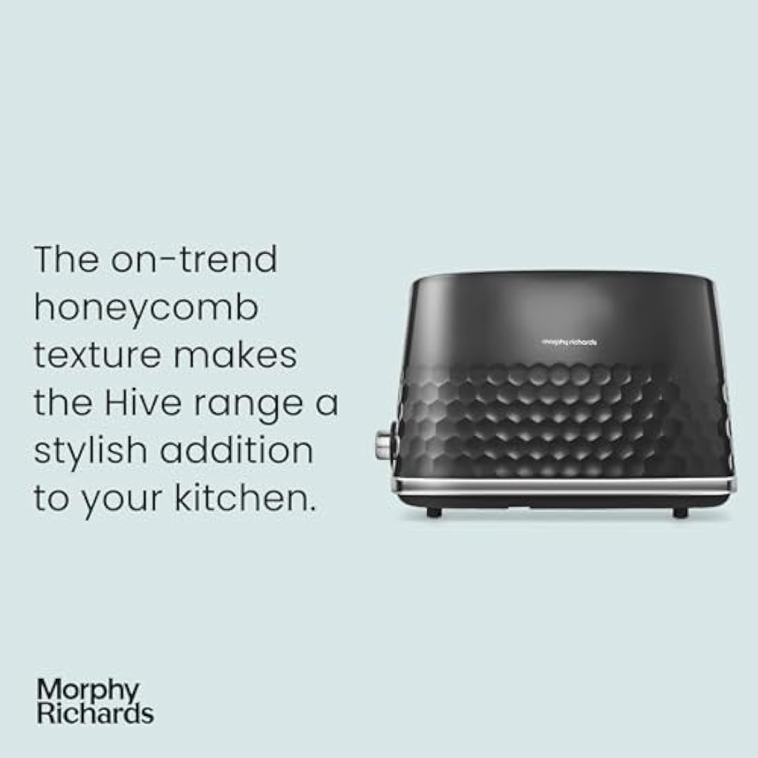 Morphy Richards Hive 2 Slice Toaster | Honeycomb Design - Black