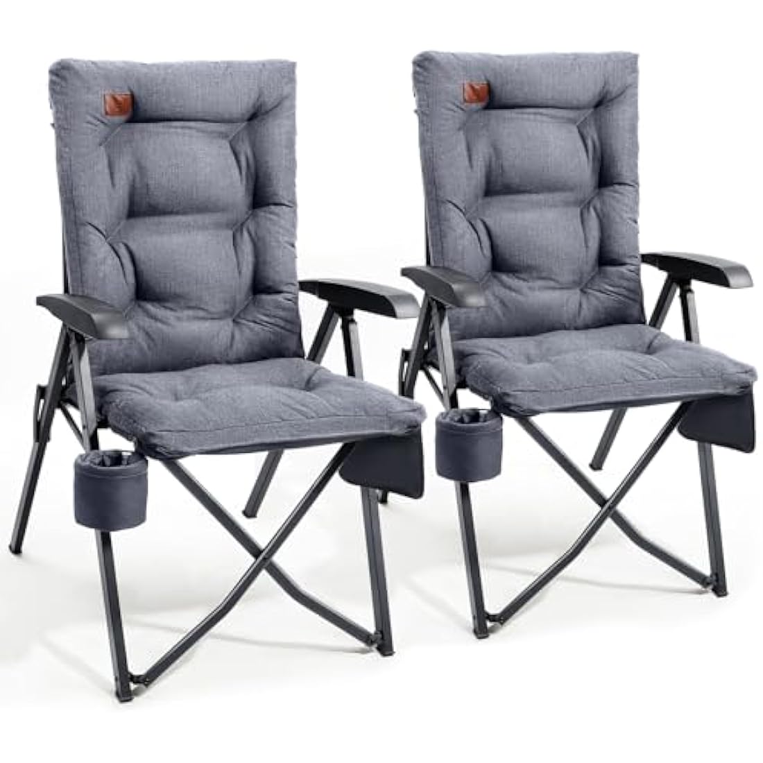 EVER ADVANCED Heavy Duty Camping Chairs | 4-Position Recliner Set of 2