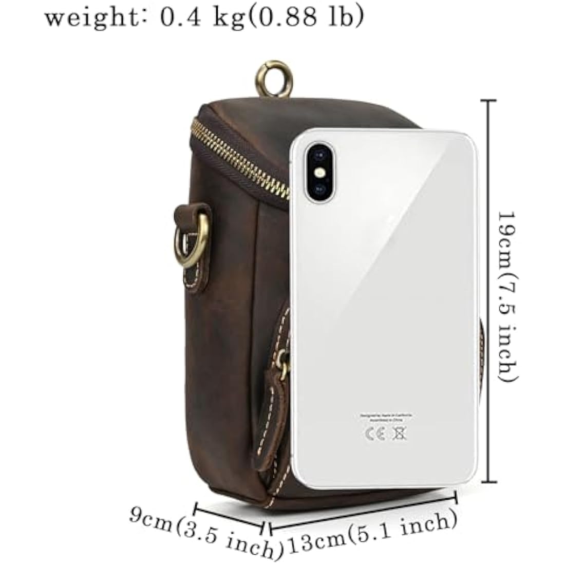 Jolof Store Mens Genuine Leather Waist Bag - Small Crossbody Leg Pouch