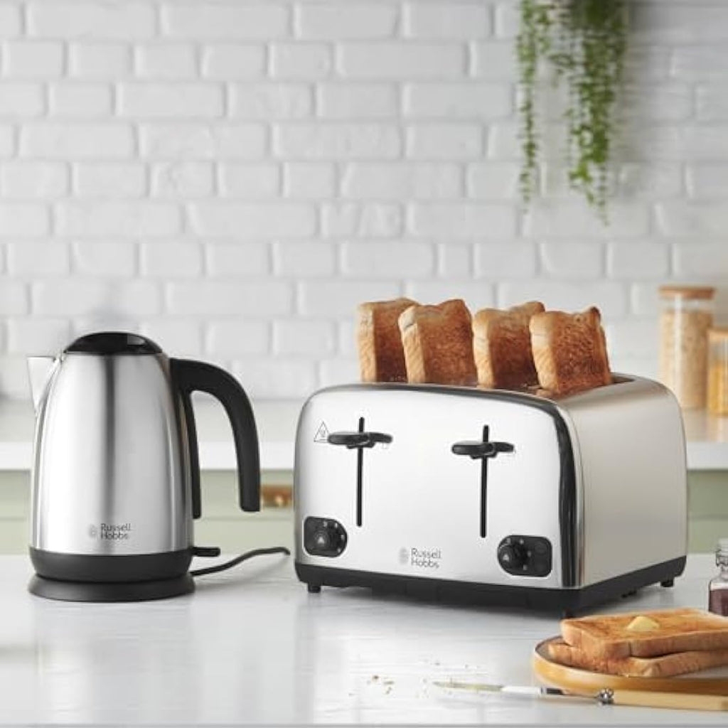 Russell Hobbs 4 Slice Toaster | Stainless Steel Wide Slot 1700W