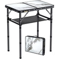 Anbte Folding Camping Table – Adjustable Aluminum Portable Table with Net
