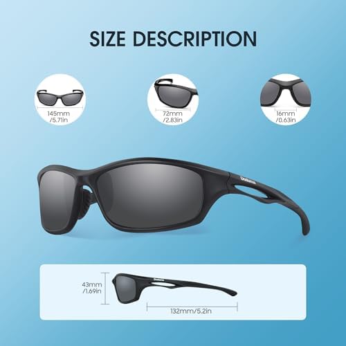 Duduma Polarized Sports Sunglasses – TR90 UV Protection for Men & Women