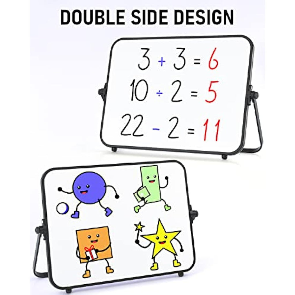 Nicpro A4 Magnetic Dry Erase Whiteboard – Double Sided Desktop Easel Set