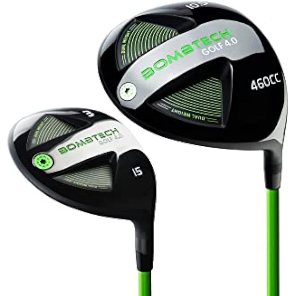 BombTech 4.0 Driver and 3 Wood Bundle | Matte Black Golf Wood Set