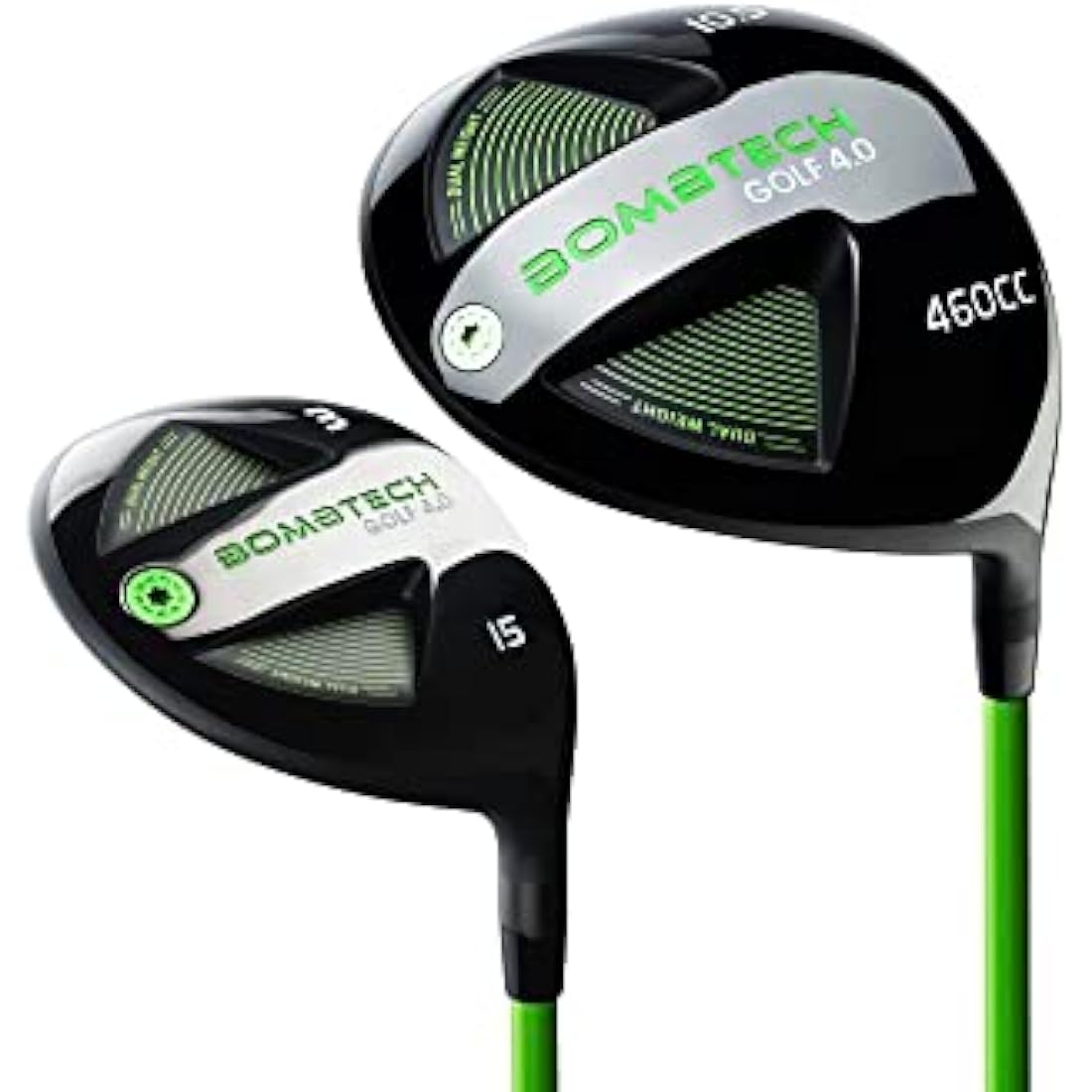 BombTech 4.0 Driver and 3 Wood Bundle | Matte Black Golf Wood Set