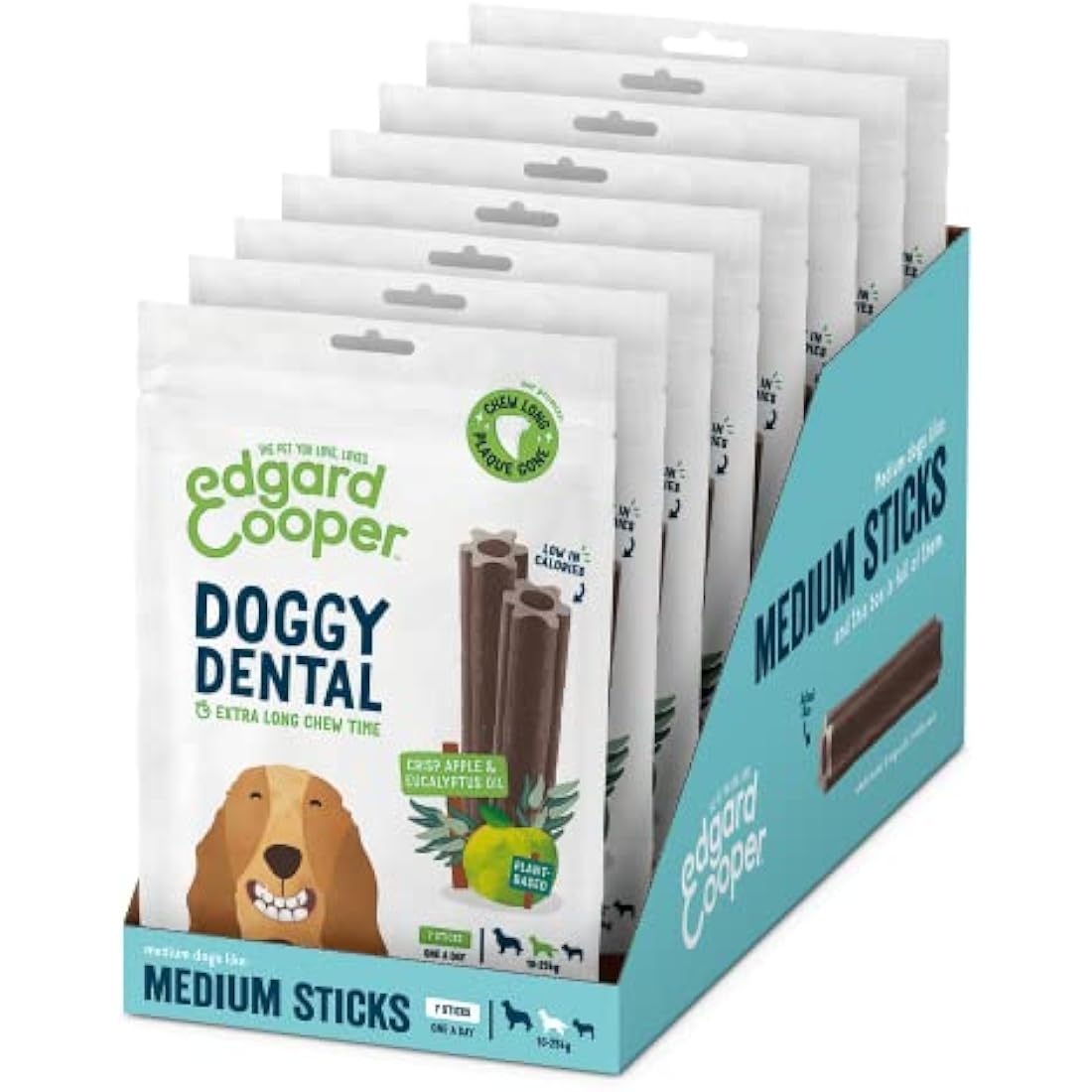 Edgard & Cooper Dog Dental Sticks – Eucalyptus & Apple (56 Pack)