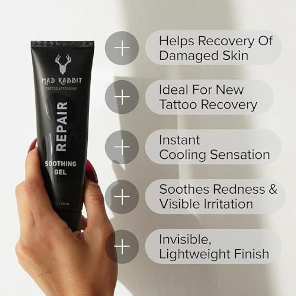 Mad Rabbit Tattoo Aftercare Soothing Gel – Cooling Moisturizer for New Ink