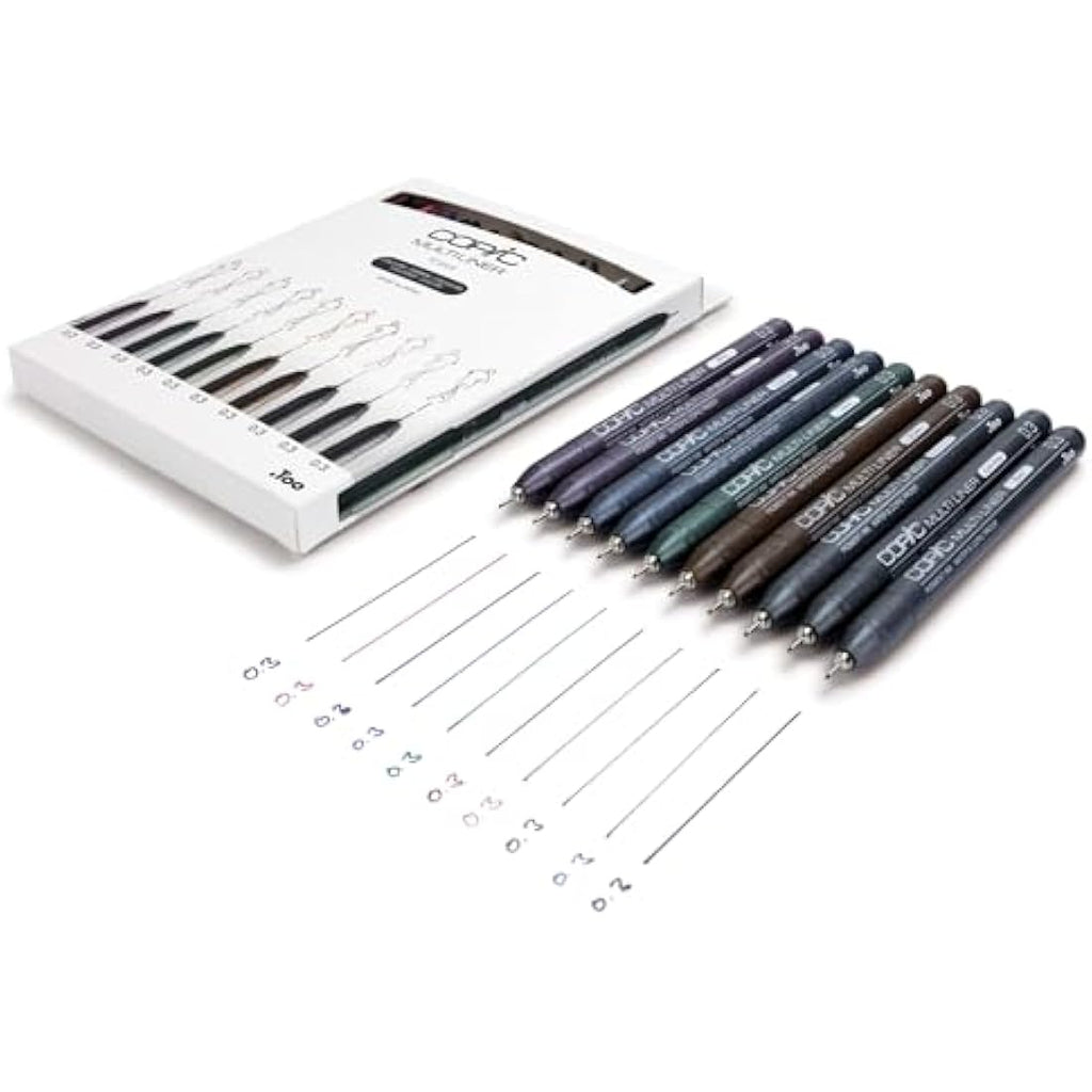 Copic Multiliner Set of 10 | Waterproof Archival Fineliner Pens