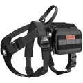 OneTigris Tactical Service Dog Vest | Molle Harness with Pouches - Black, L