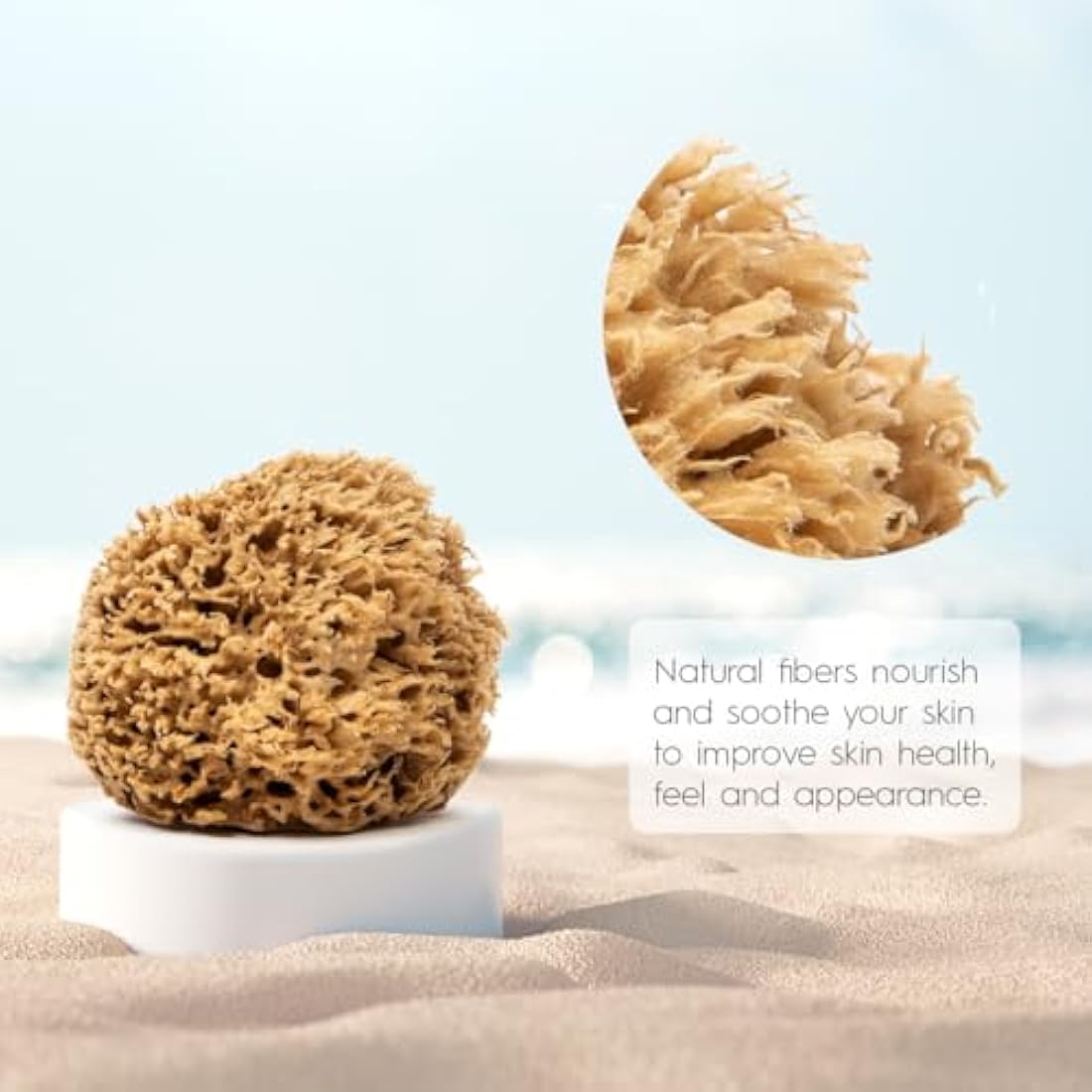 NAROA Natural Honeycomb Sea Sponge – Soft Exfoliating Body Scrubber