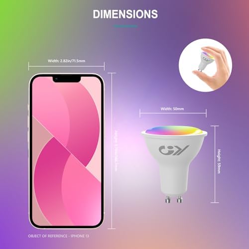 GY GU10 Smart Bulb - RGBCW WiFi Alexa & Google Home LED, 7W 6 Pack
