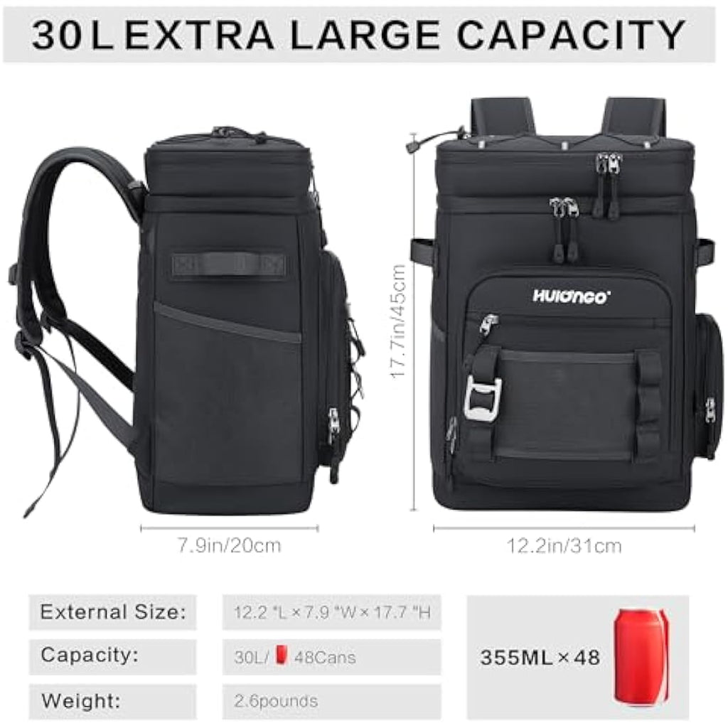 Hulongo Insulated Cooler Backpack | 35-Can Large Leakproof Waterproof Bag