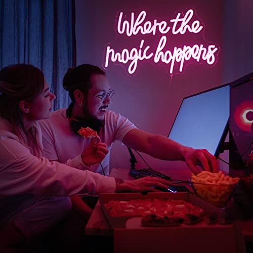 Where the Magic Happens Neon Sign – Pink LED Wall Decor