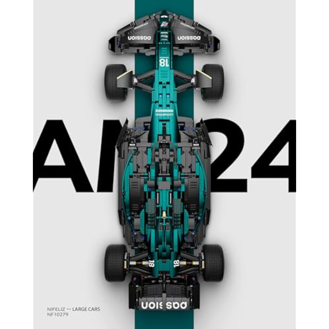 Nifeliz AM24 Formula 1 Racing Car Building Set | 1:8 Scale Model