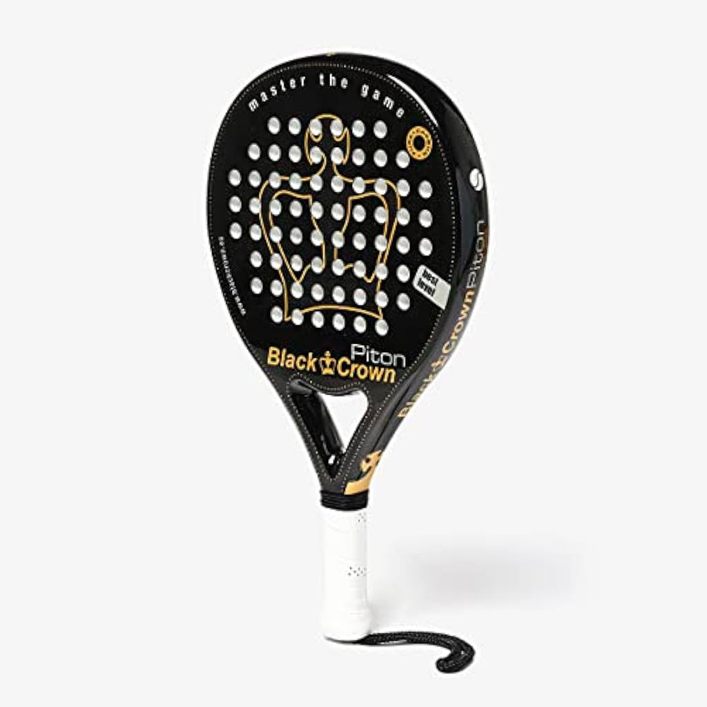 Black Crown Piton Padel Racket | Round Shape Pro Gear - 360-370g