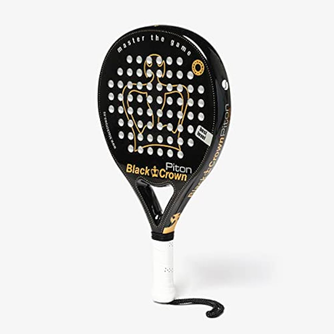 Black Crown Piton Padel Racket | Round Shape Pro Gear - 360-370g