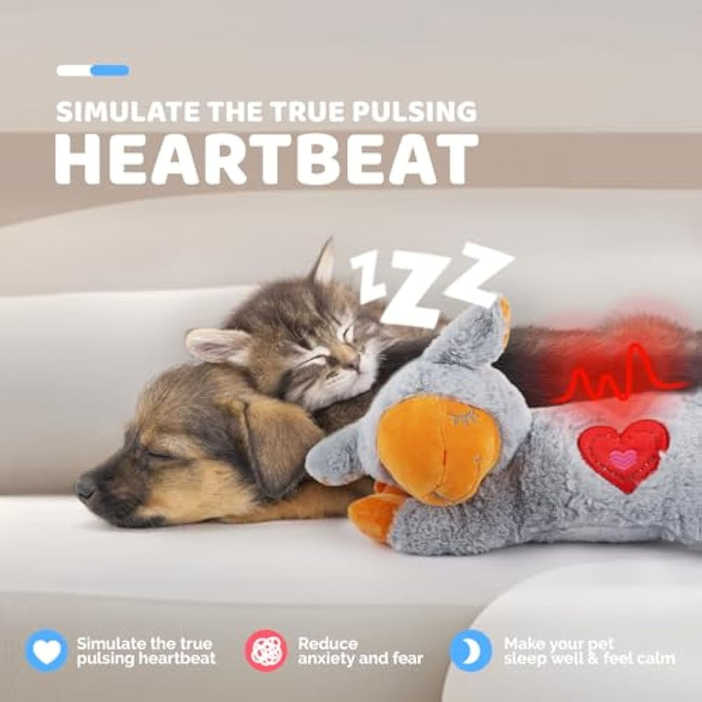 Puppy Heartbeat Toy – Grey Sheep Dog Behavioral Aid Plush