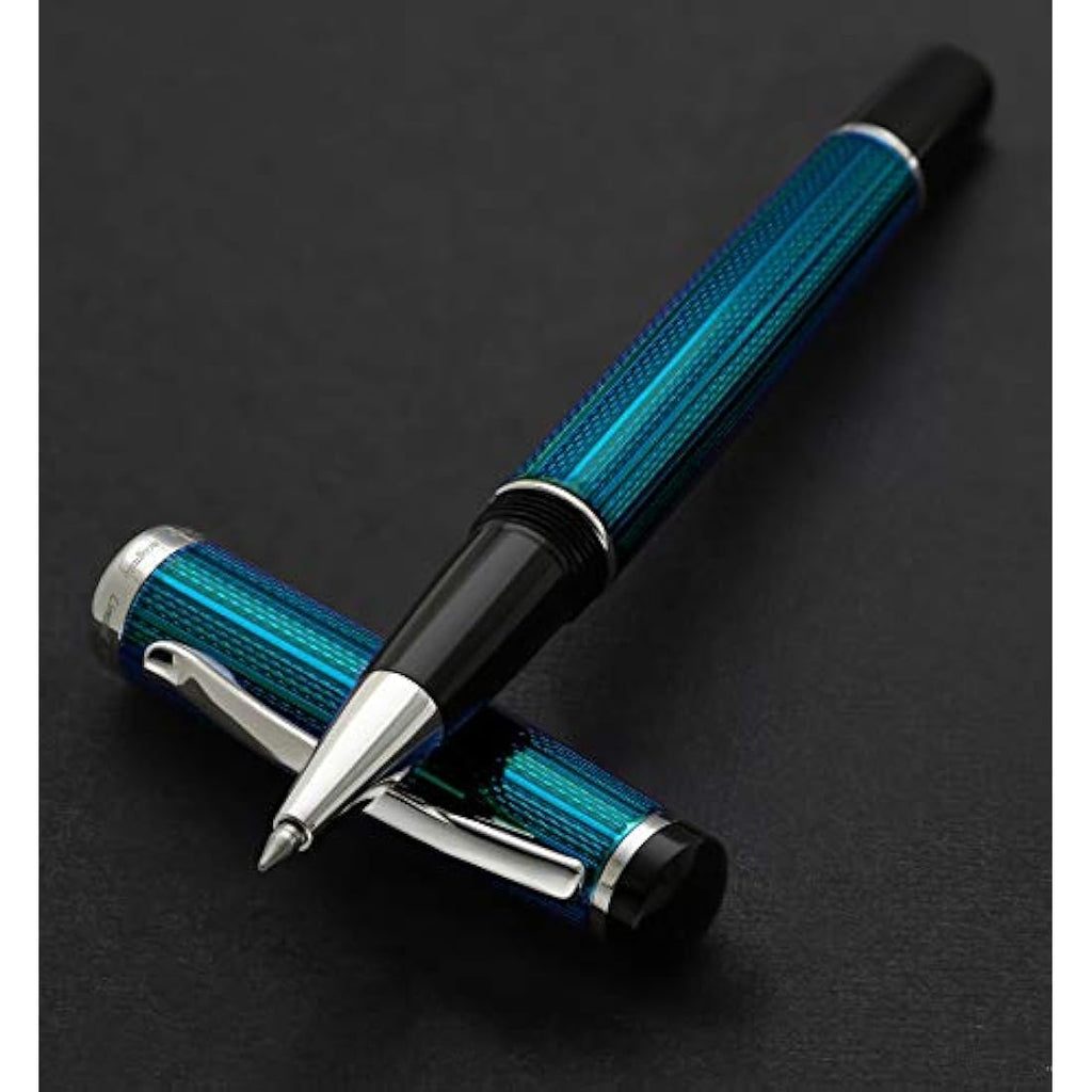 Xezo Incognito Rollerball Pen – Deep Blue Lacquer & Platinum Plating