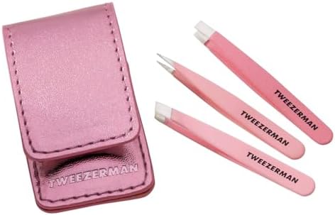 Tweezerman Micro Mini Tweezer Set – Stainless Steel Eyebrow Tools