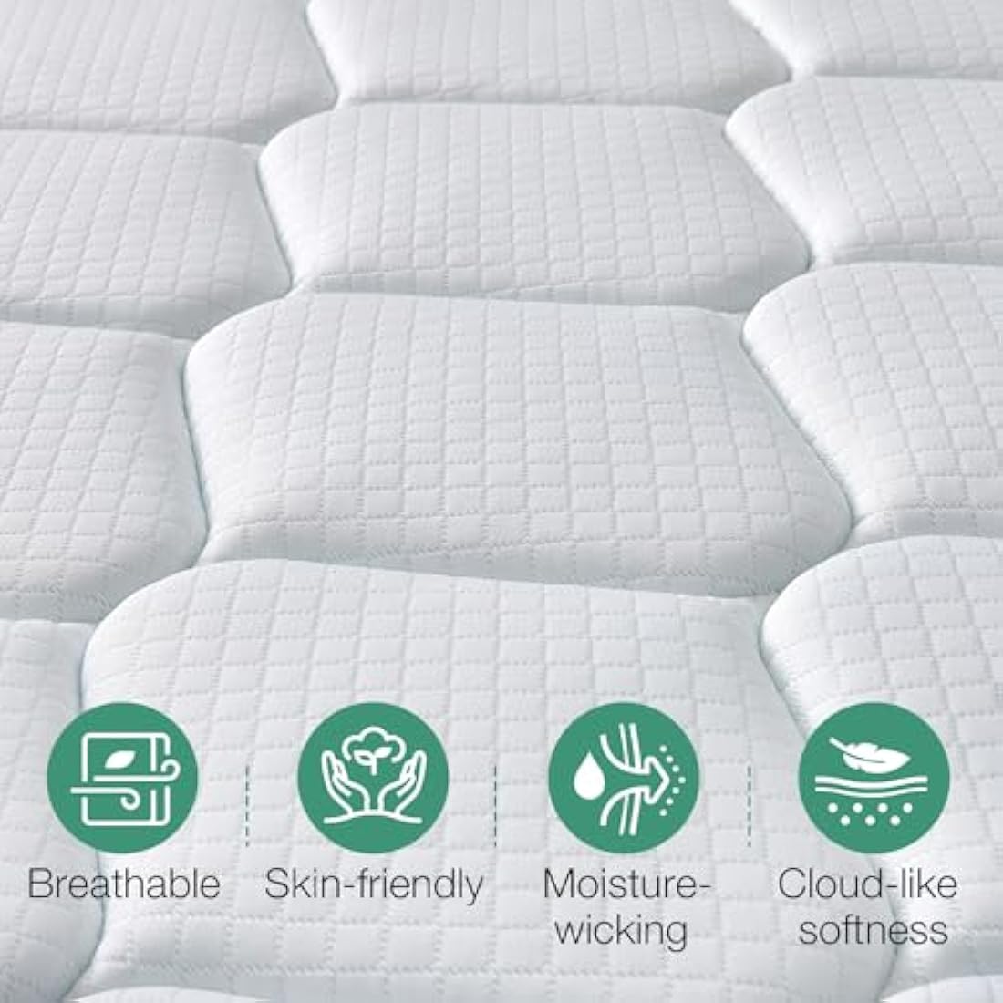 Novilla King Size Hybrid Mattress | 9.8 Inch Memory Foam & Edge Support