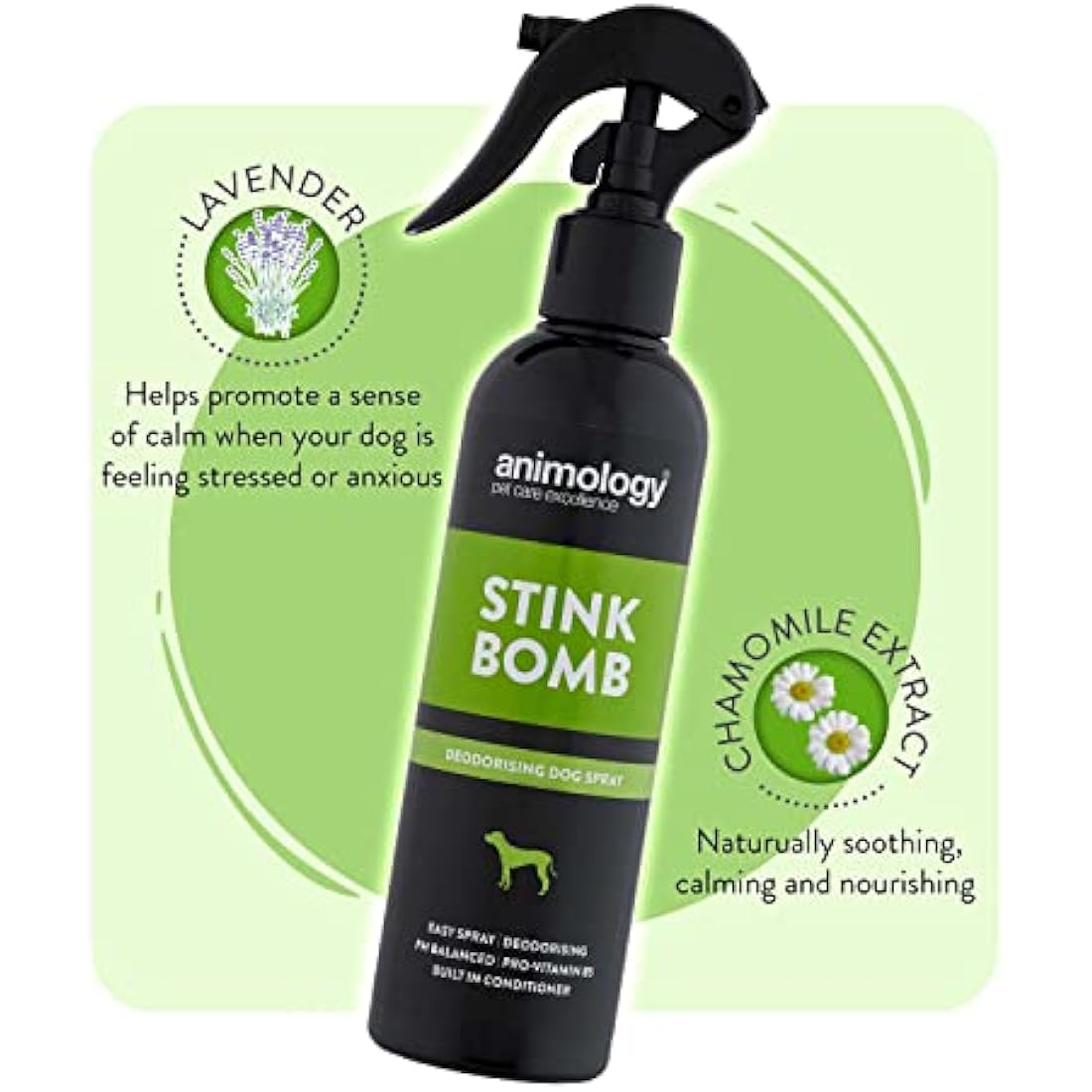 Animology Stink Bomb Deodorising Dog Spray - Vegan Odor Eliminator 250ml