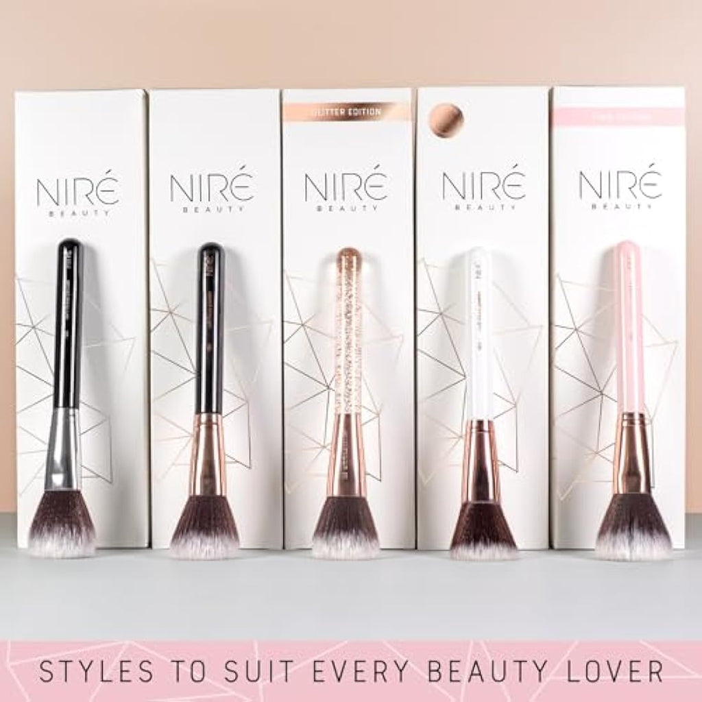 Niré Beauty 15-Piece Pink Makeup Brush Set with Case and Cleaner