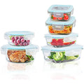 ROSOS 6-Pack Borosilicate Glass Food Storage Containers with Airtight Lids