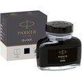 Parker Quink Fountain Pen Ink Bottle - Black Refill - 57 ml Glass Bottle