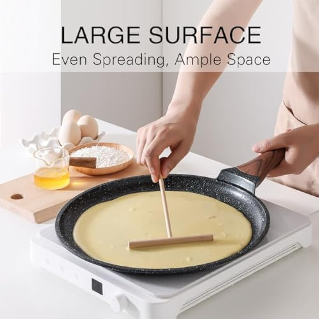 Kordisen 30cm Nonstick Crepe Pan – Induction Dosa Pan with Spreader