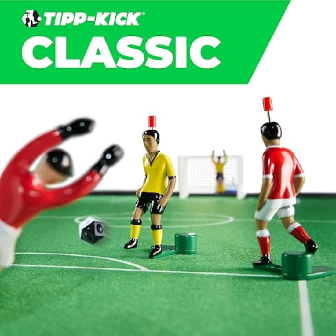 TIPP-KICK Classic Table Football Game Set | Retro Felt Pitch Indoor Toy