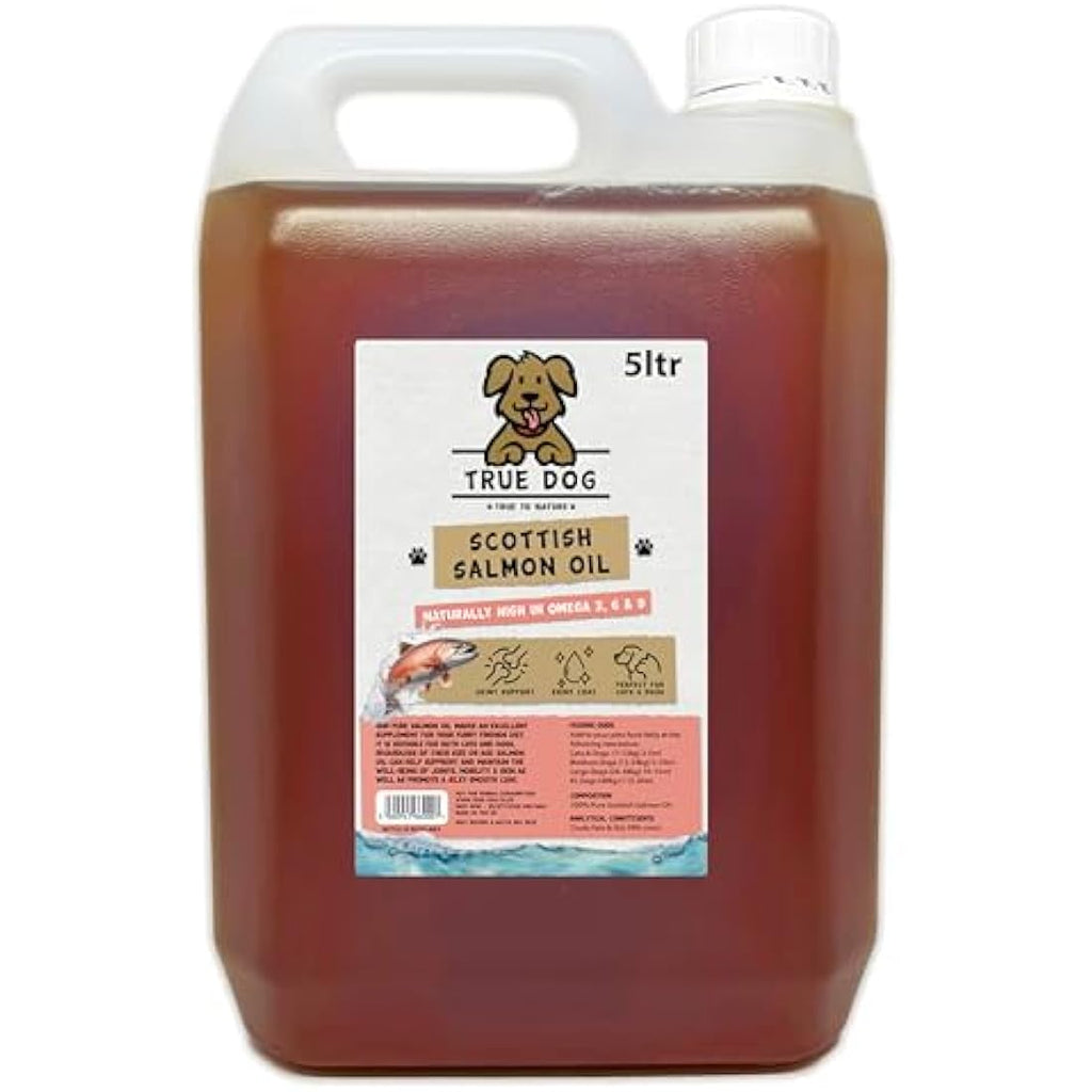 True Dog 100% Pure Scottish Salmon Oil for Dogs & Cats - 5L Bulk