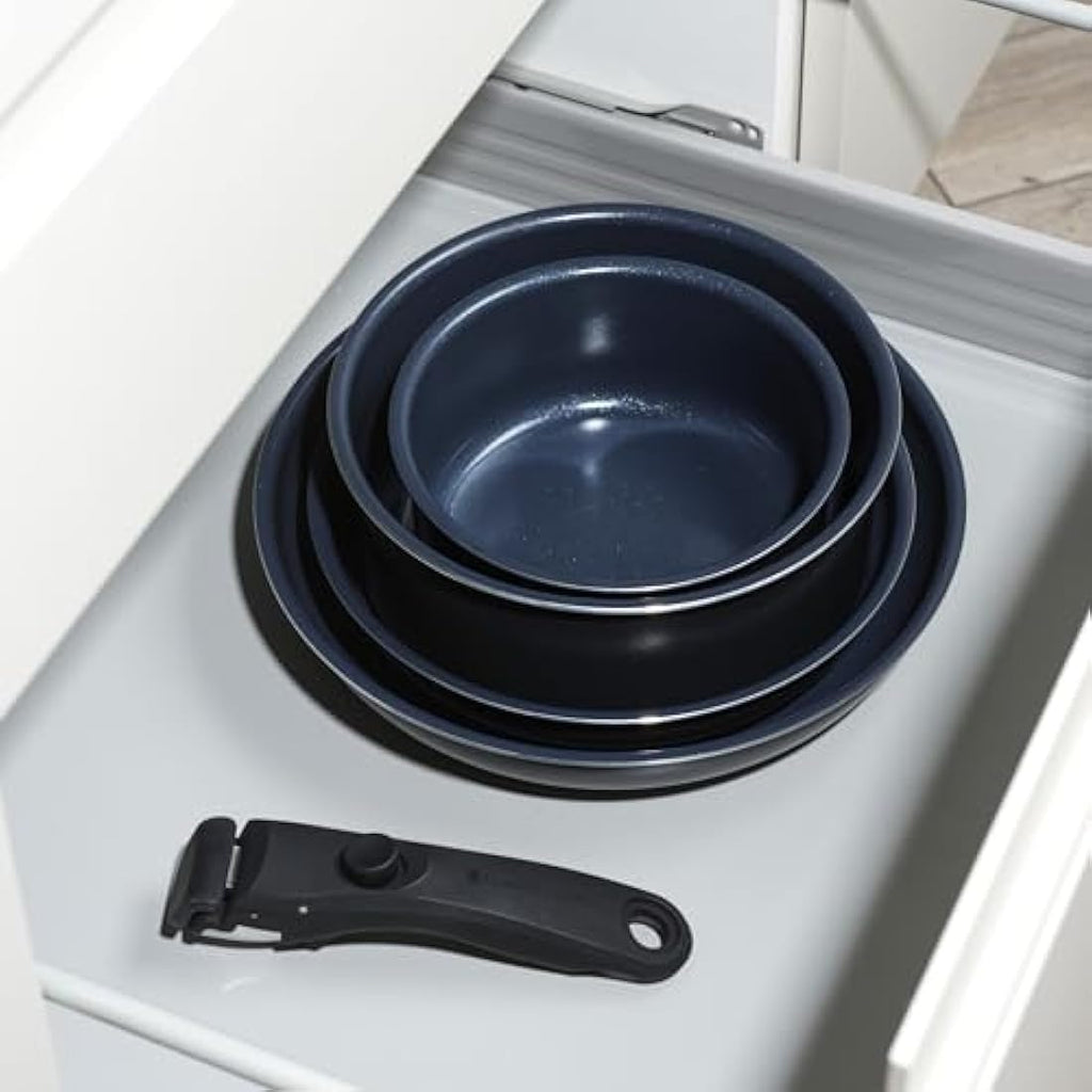 Russell Hobbs Smart Clip 5-Piece Non-Stick Pan Set – Navy Blue