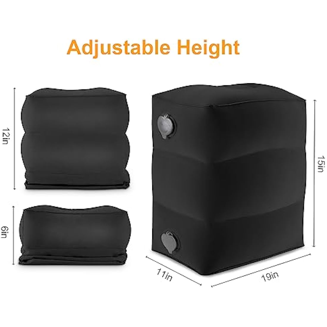 Maliton Inflatable Airplane Footrest – Adjustable Travel Pillow, 2 Pack