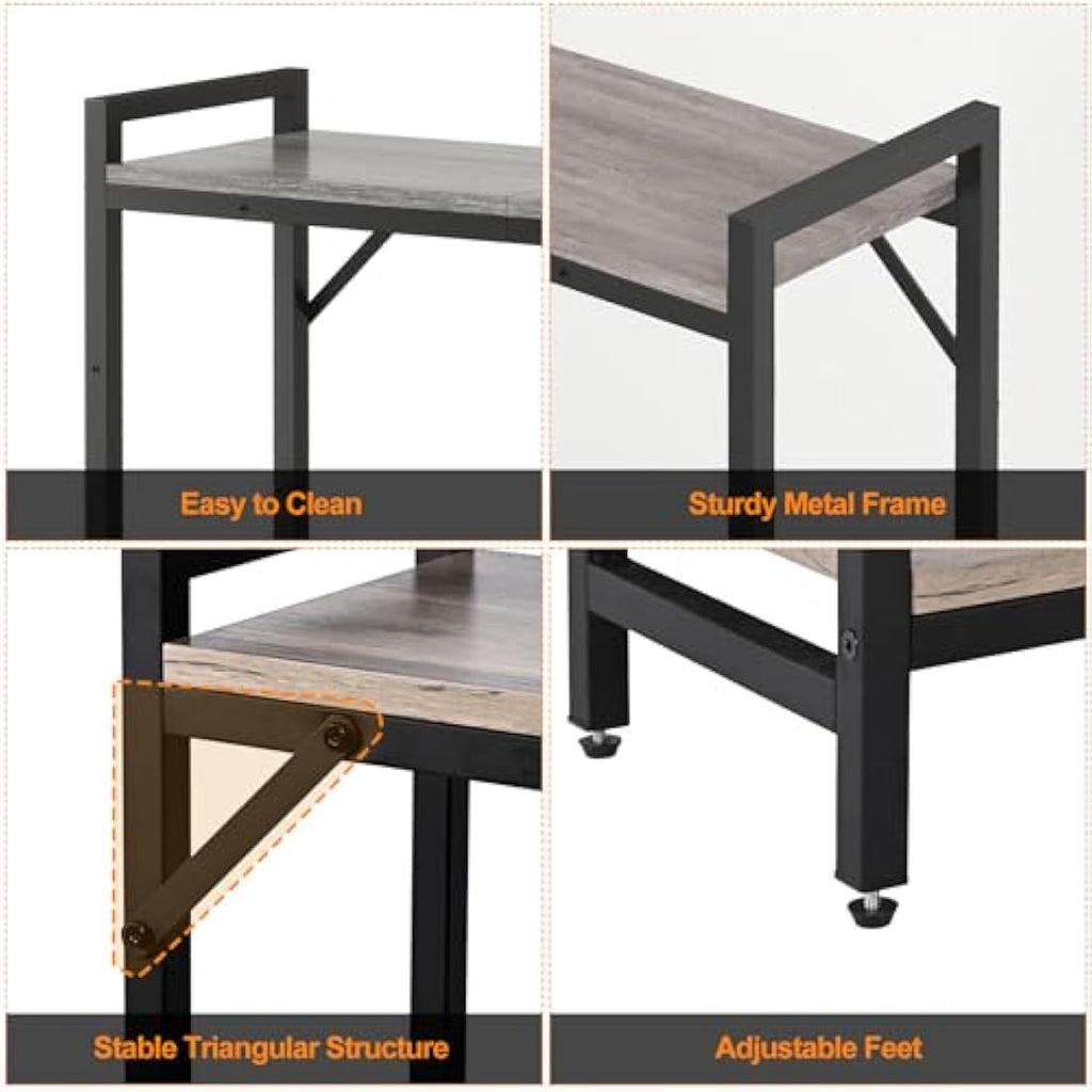 Livofloral Narrow Console Table – Industrial Small Entryway Table, Grey