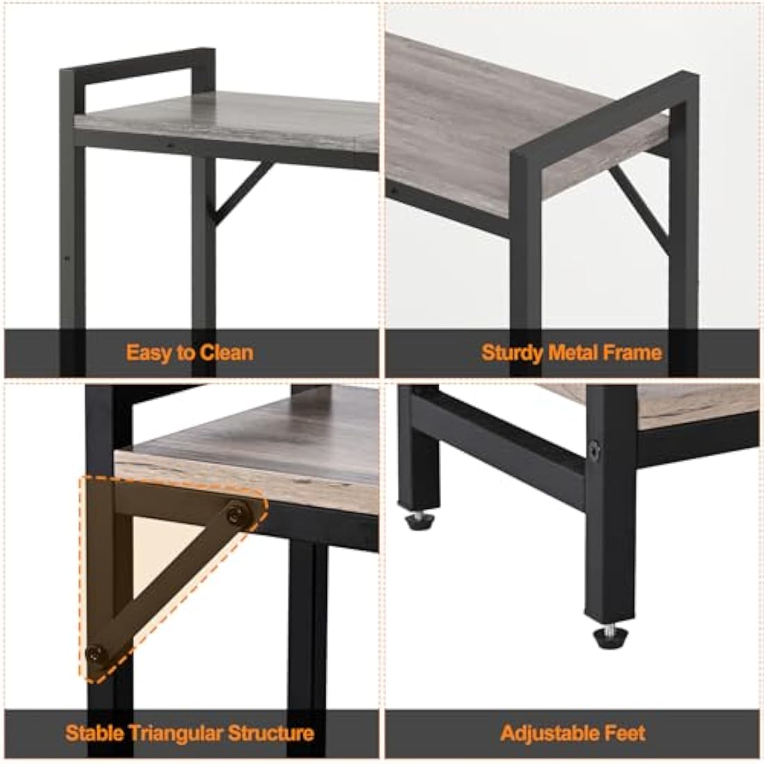 Livofloral Narrow Console Table – Industrial Small Entryway Table, Grey