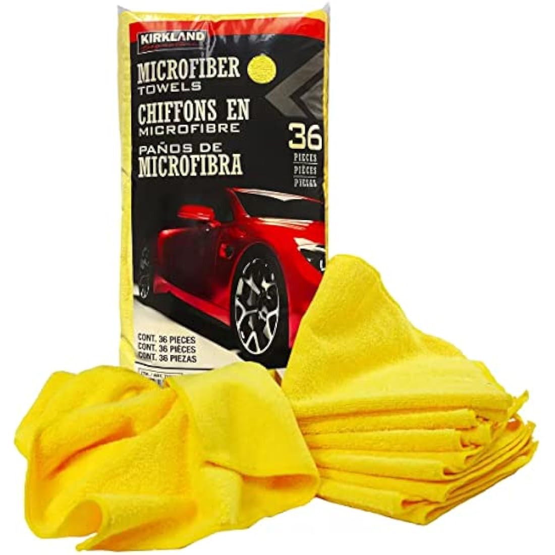 Kirkland Signature Ultra Plush Microfiber Towels – 36 Pack, Yellow