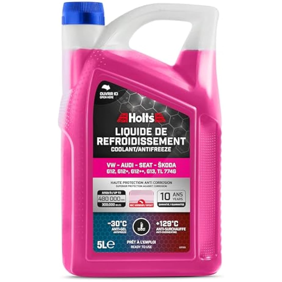 Holts G13 Antifreeze Coolant for VW Audi Seat Skoda - Pink, 5 Litre