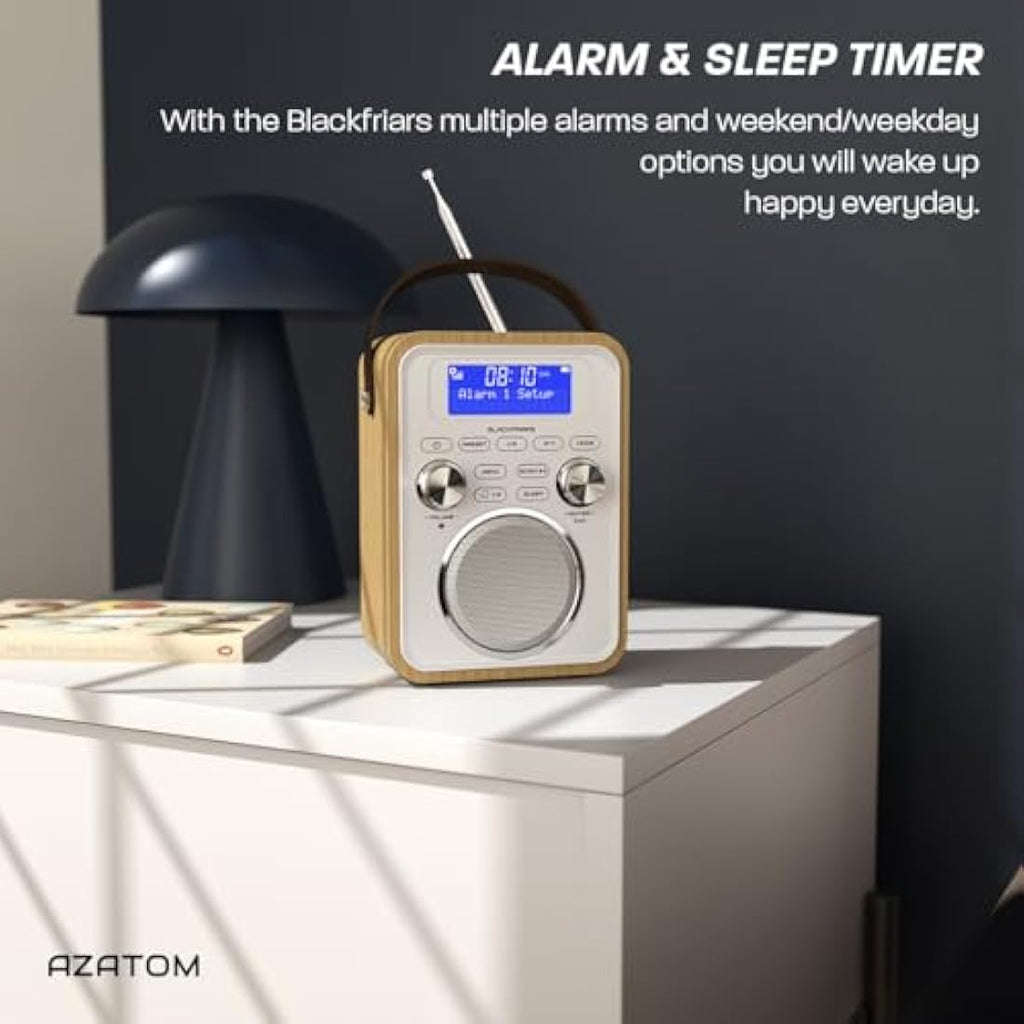 Azatom Blackfriars 2 Portable DAB/DAB+ & FM Radio with Bluetooth – Oak