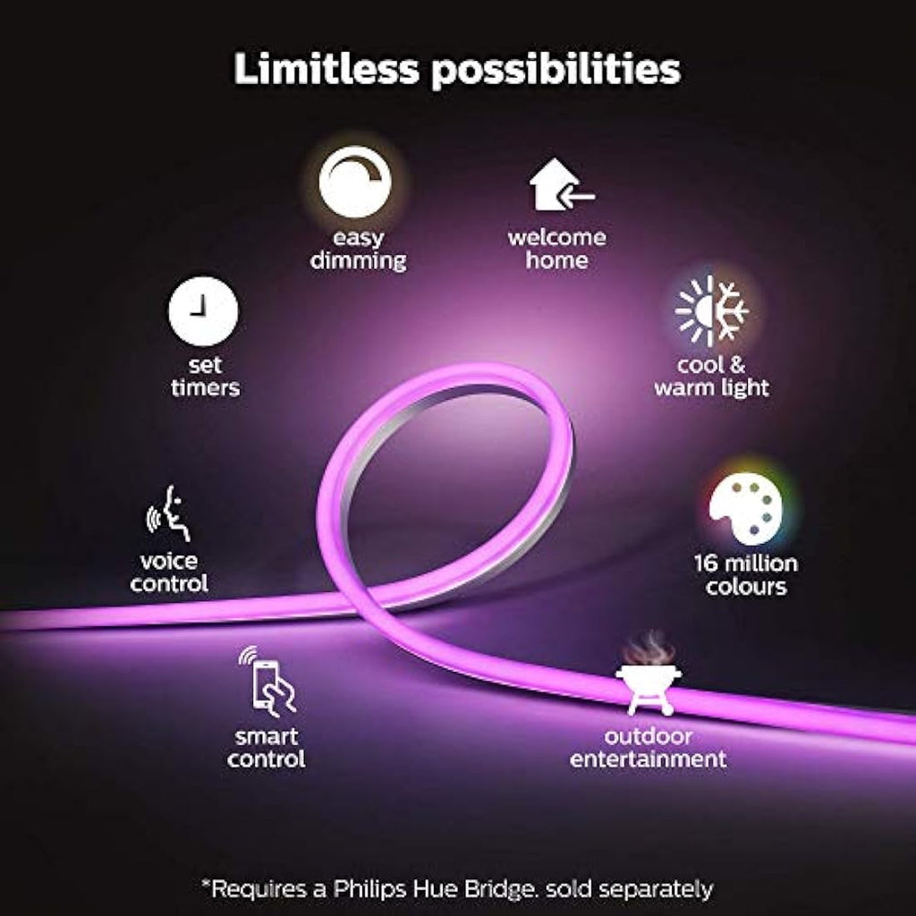 Philips Hue Outdoor Lightstrip – 2M Smart RGB LED Garden Lighting