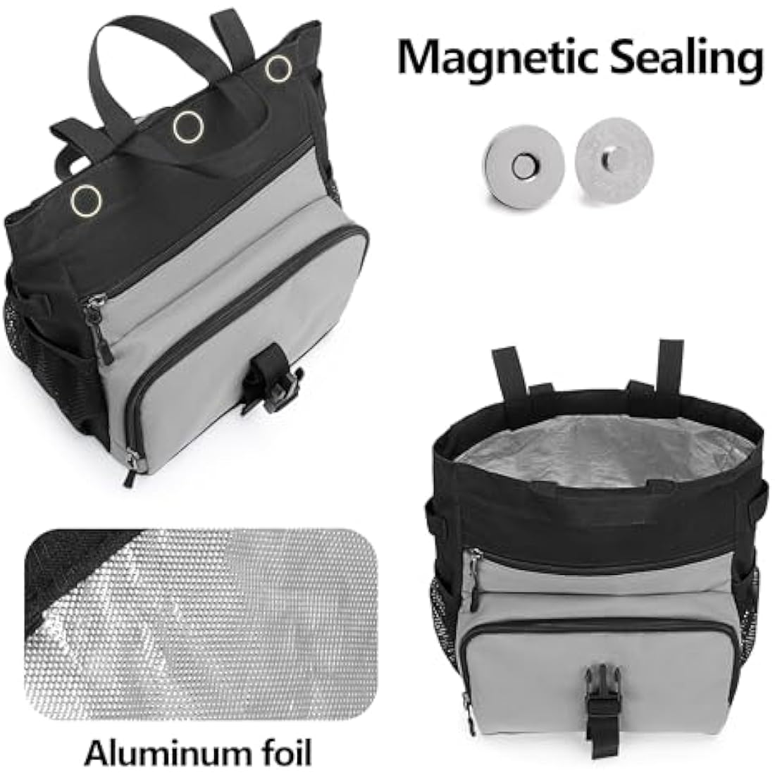 PGmoon Bouldering Chalk Bucket | Magnetic Sealing Climbing Bag with Pockets
