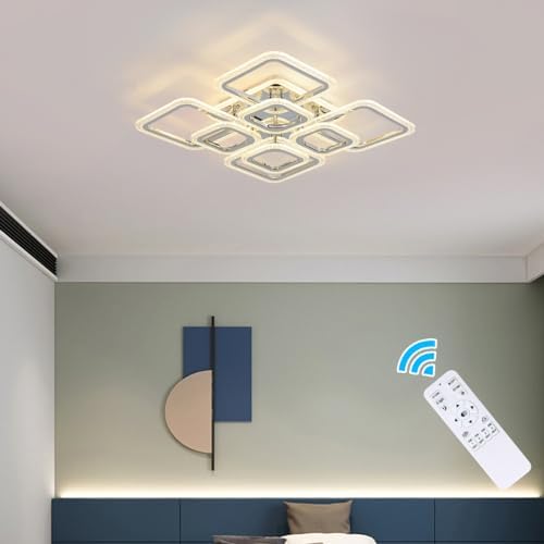Modern LED Ceiling Light – Dimmable Acrylic Flush Mount, 100W