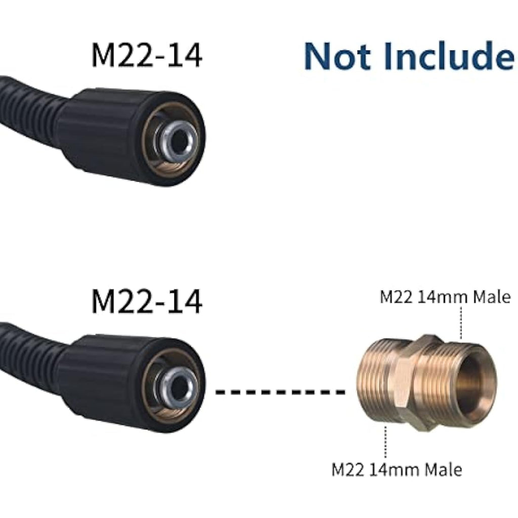Tool Daily Pressure Washer Hose | 25 FT x 1/4 Inch | 3600 PSI M22 14mm