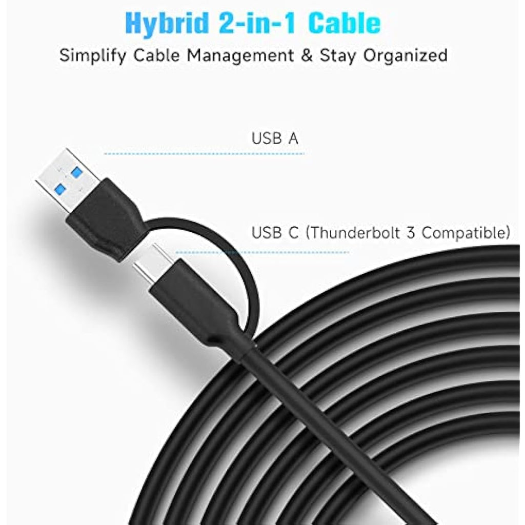 RSHTECH 7-Port Powered USB 3.1 Hub | 10Gbps Data Transfer & 24W Adapter