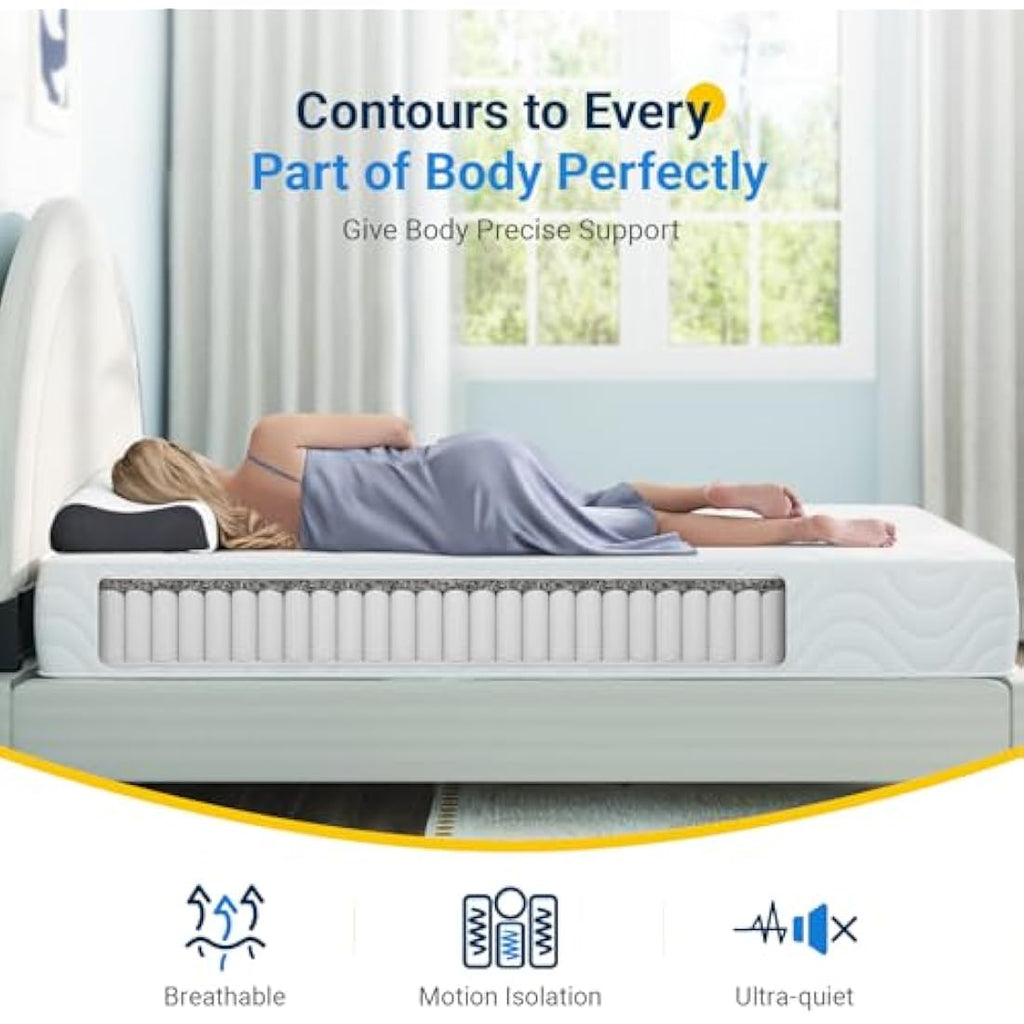 Avenco Single Mattress | 8 Inch Pocket Sprung Medium Soft Cooling